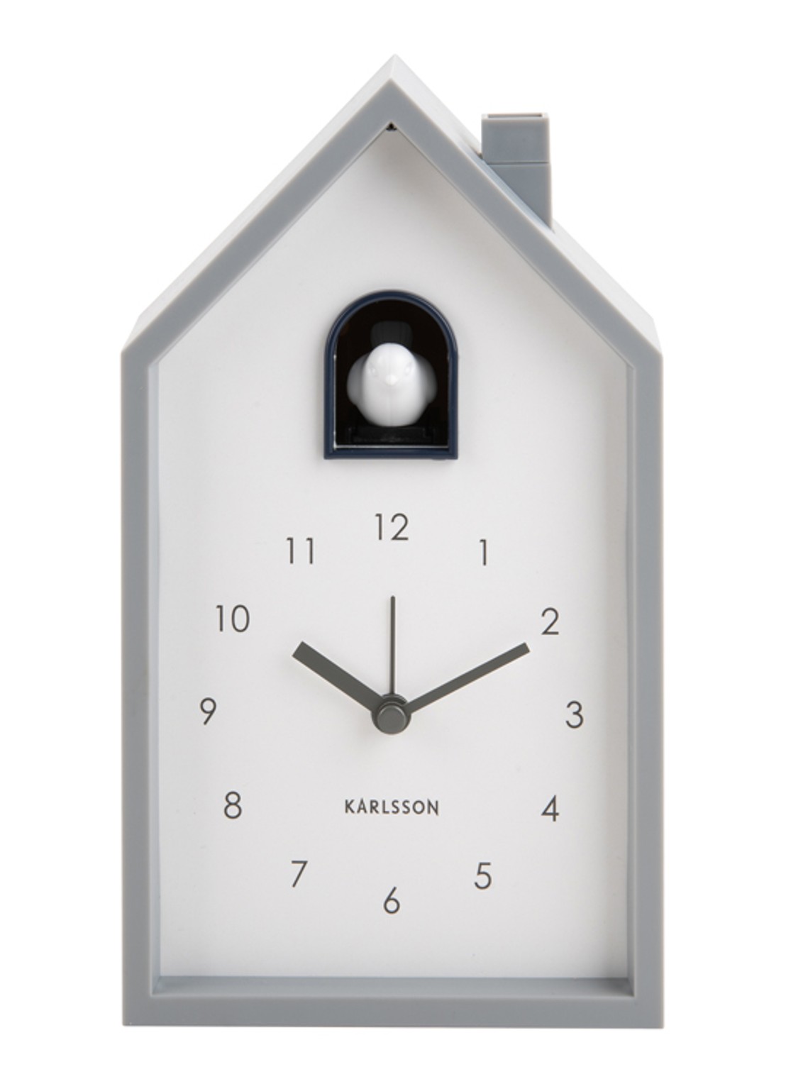 Karlsson Modern Cuckoo wekker - voorkant 4 grijs