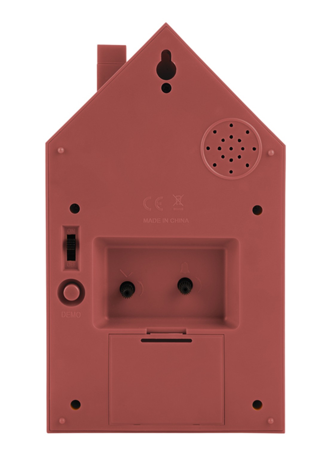 Karlsson Modern Cuckoo wekker - achterkant roodbruin