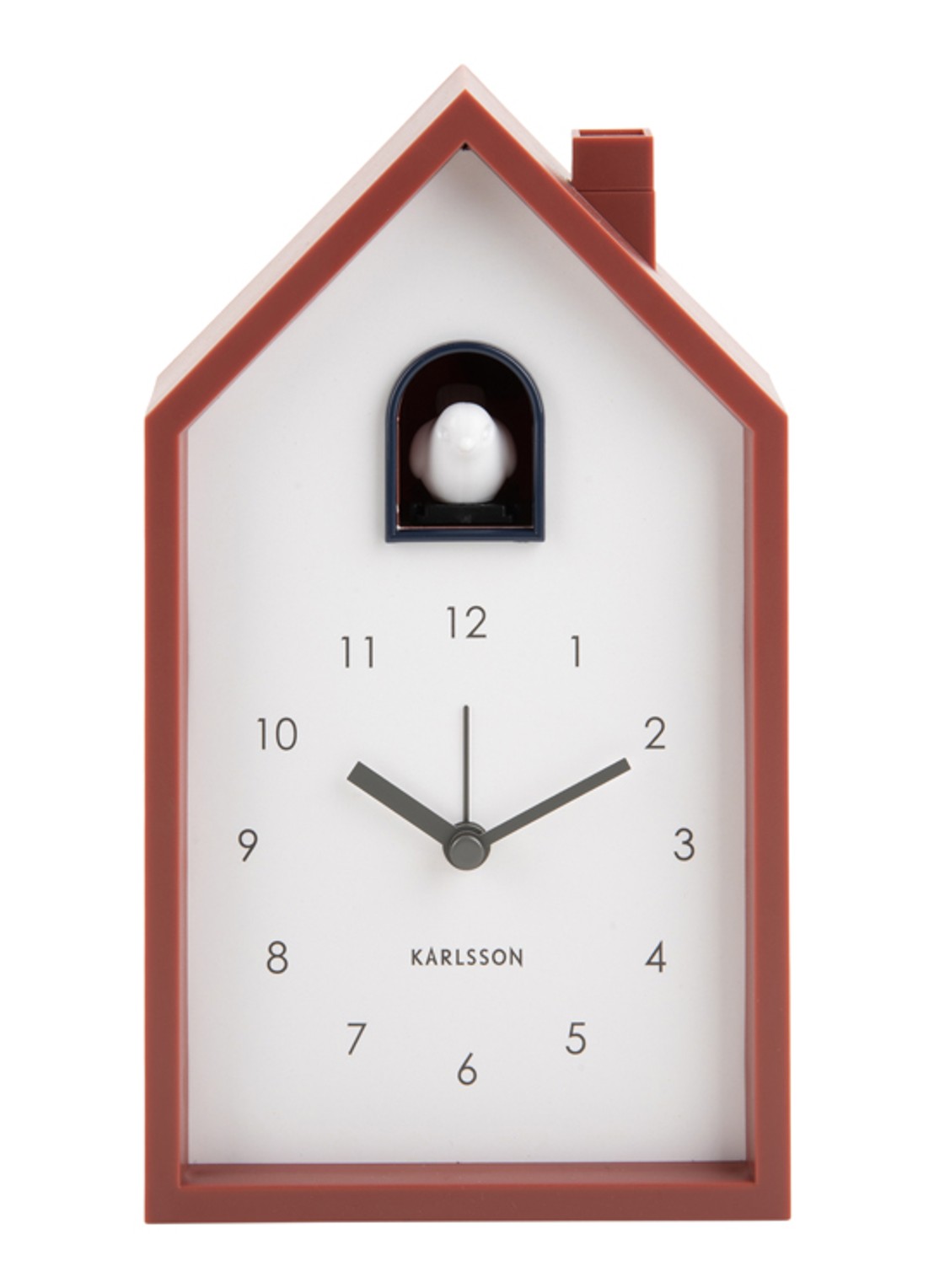 Karlsson Modern Cuckoo wekker - voorkant 4 roodbruin