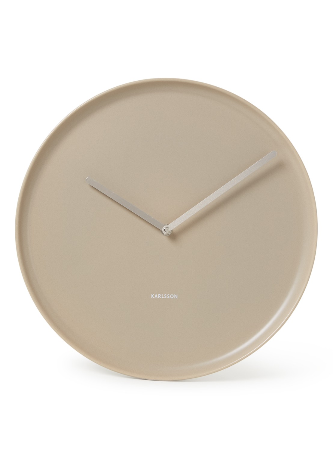 Karlsson Plate wandklok  - voorkant taupe