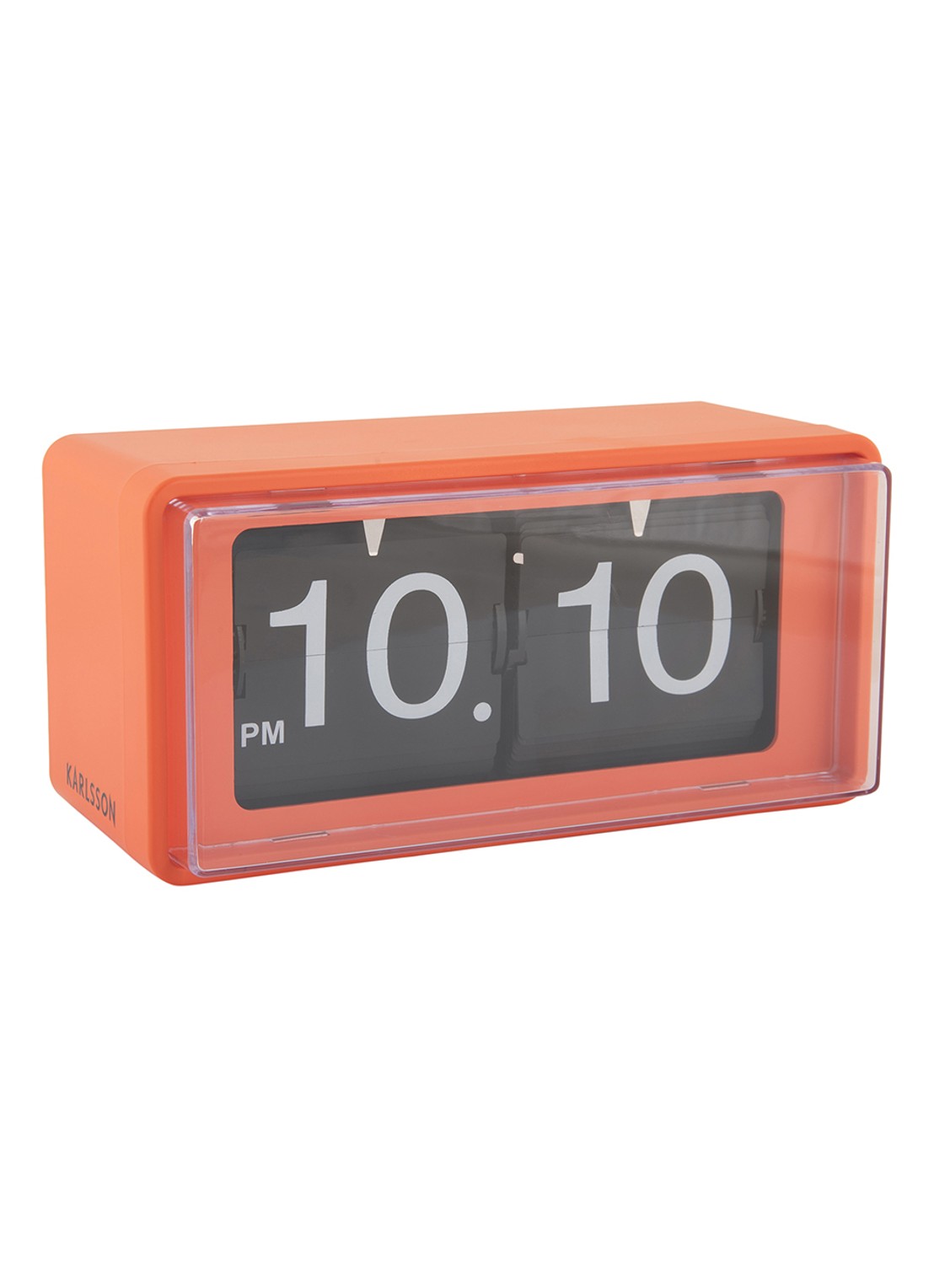 Karlsson Retro flip tafel- en wandklok - voorkant 4 oranje