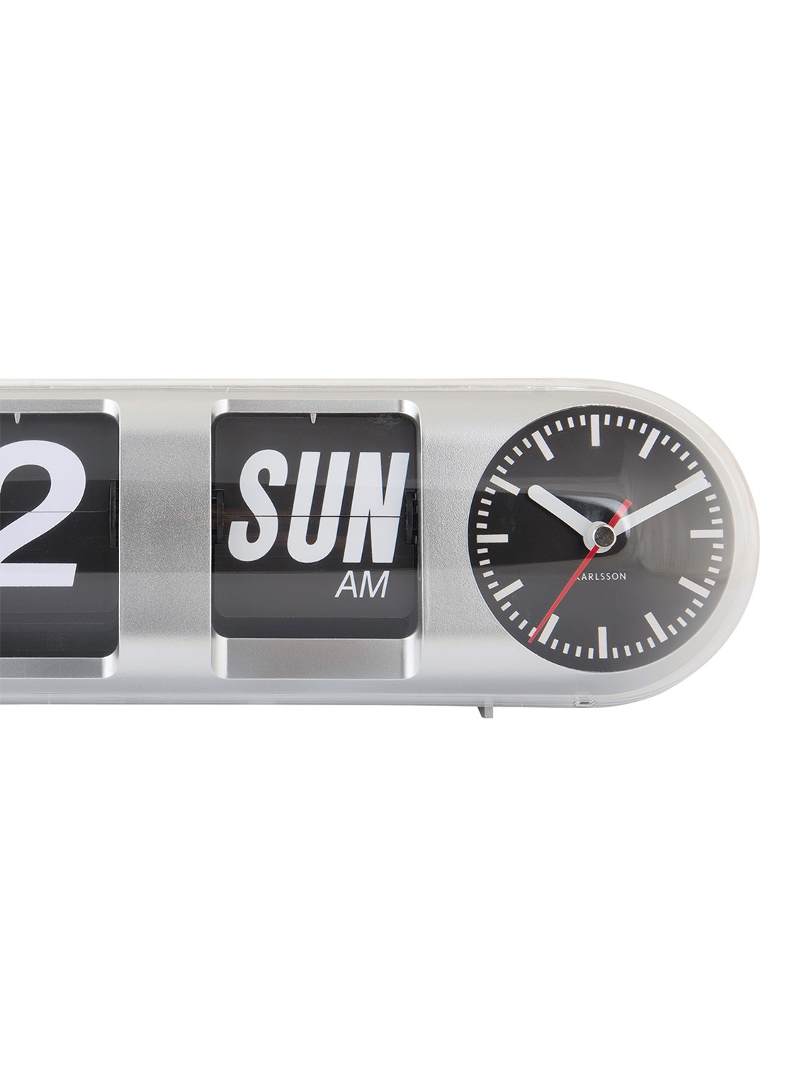 Karlsson Tube Flip wandklok - detail 4 zilver