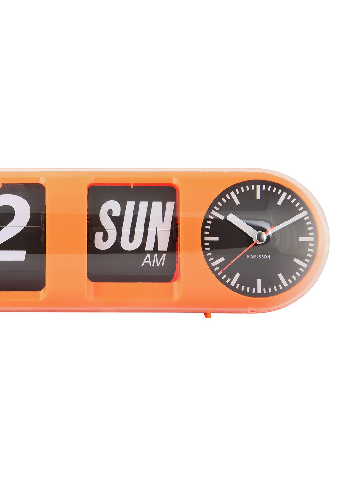 Karlsson Tube Flip wandklok - detail 5 oranje