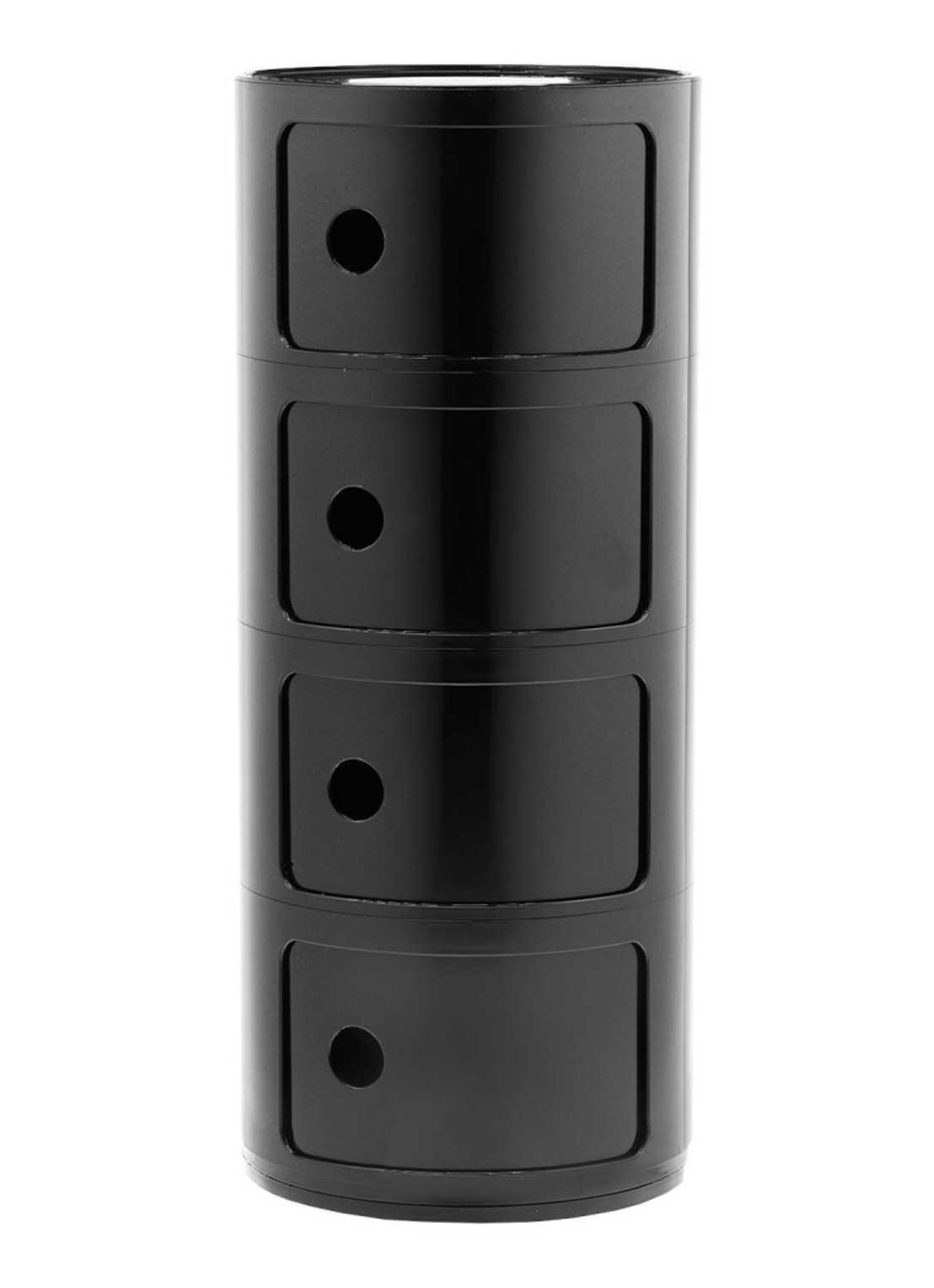 Kartell Componibili kast extra large (4 comp.) Ø32 cm - voorkant zwart