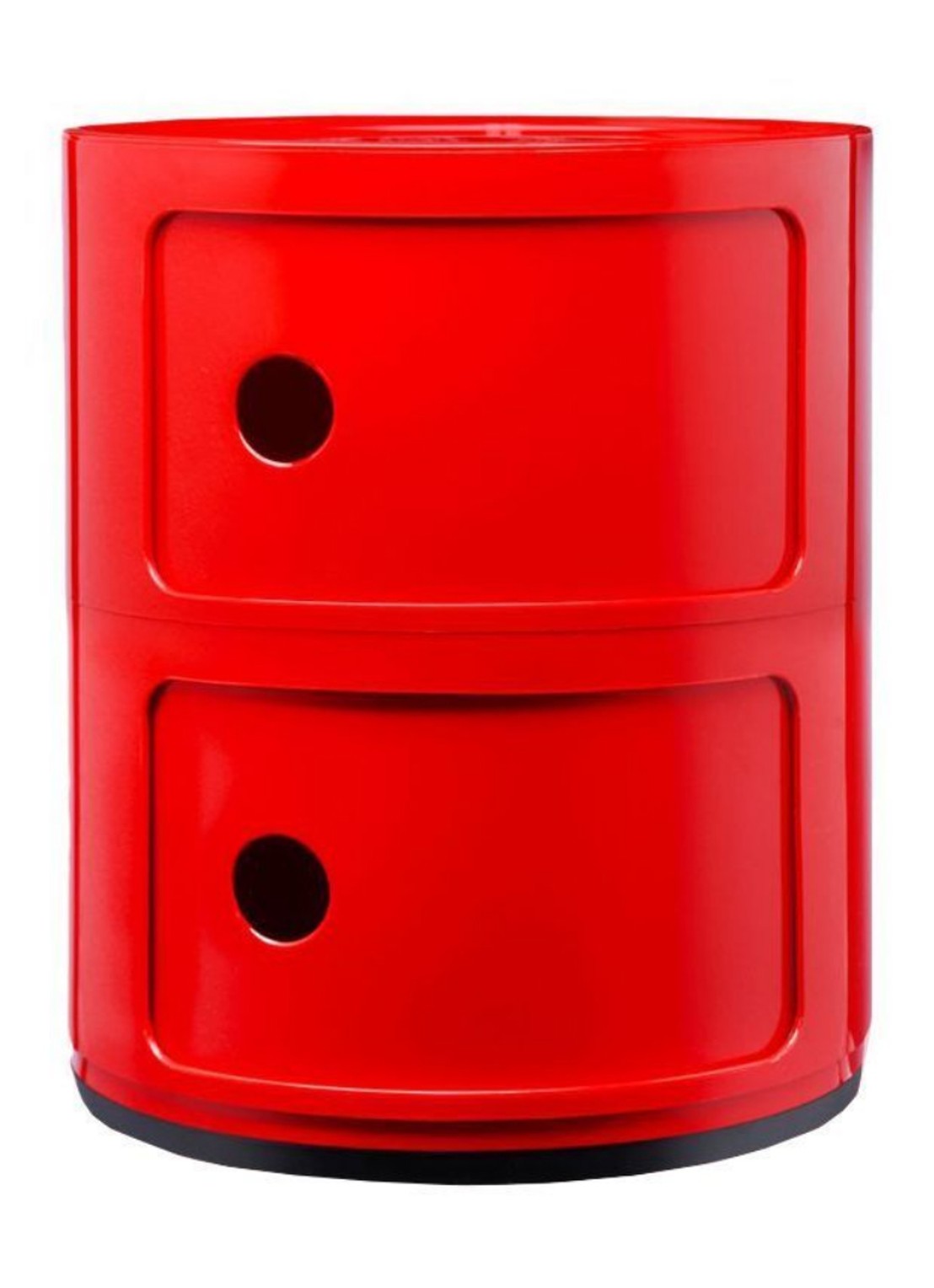 Kartell Componibili kast nachtkastje medium (2 comp.) Ø32 cm - voorkant rood