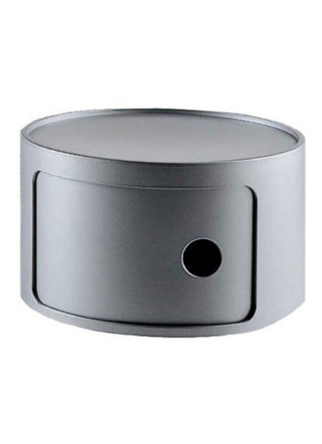 Kartell Componibili kastje Xsmall (1 comp.) Ø42 cm - voorkant zilver