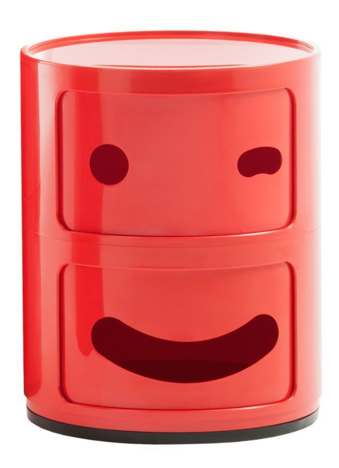 Kartell Componibili Smile kast nachtkastje (2 comp.) ⌀32 - voorkant rood