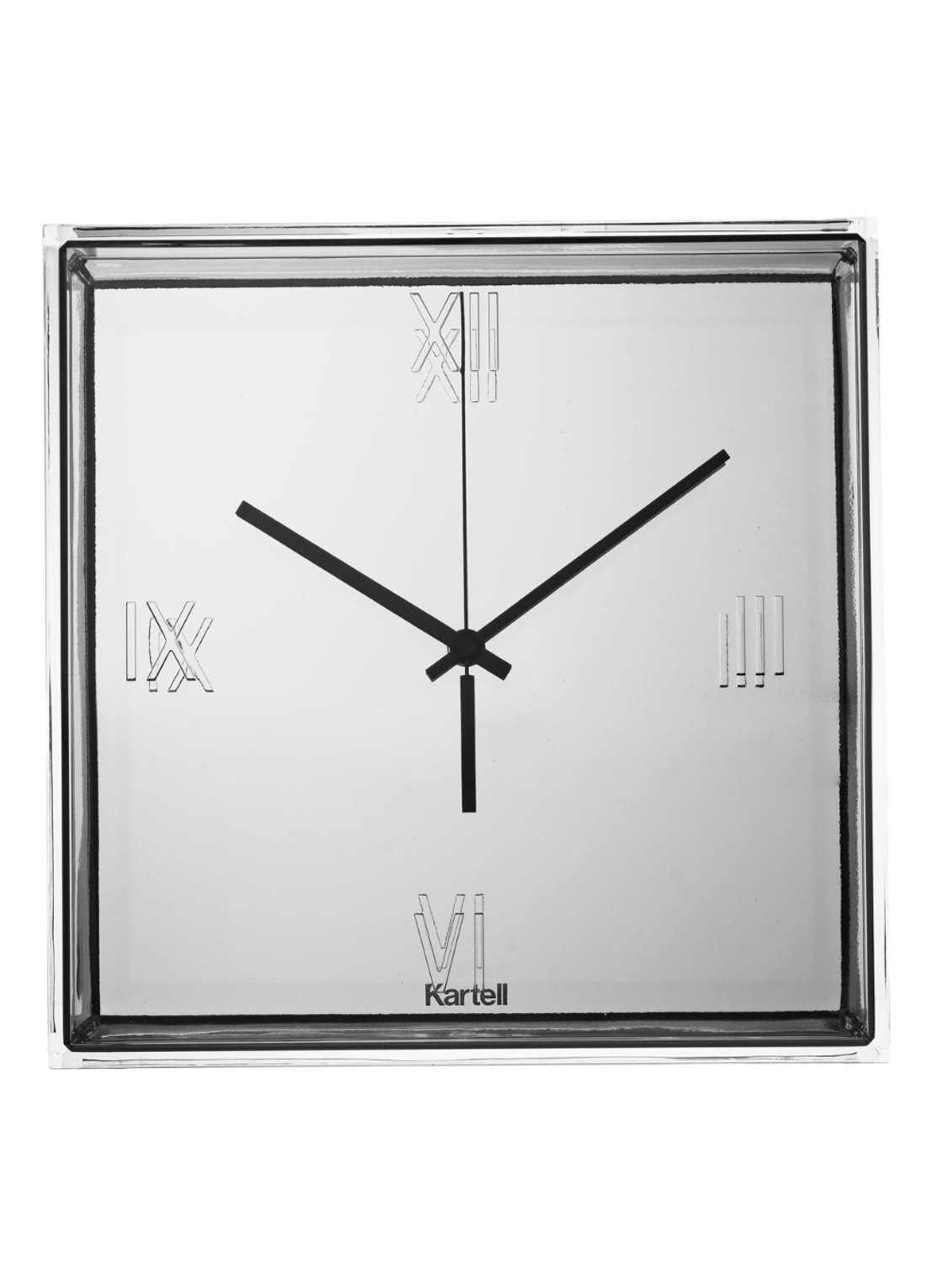 Kartell Tic & Tac klok  - voorkant zilver