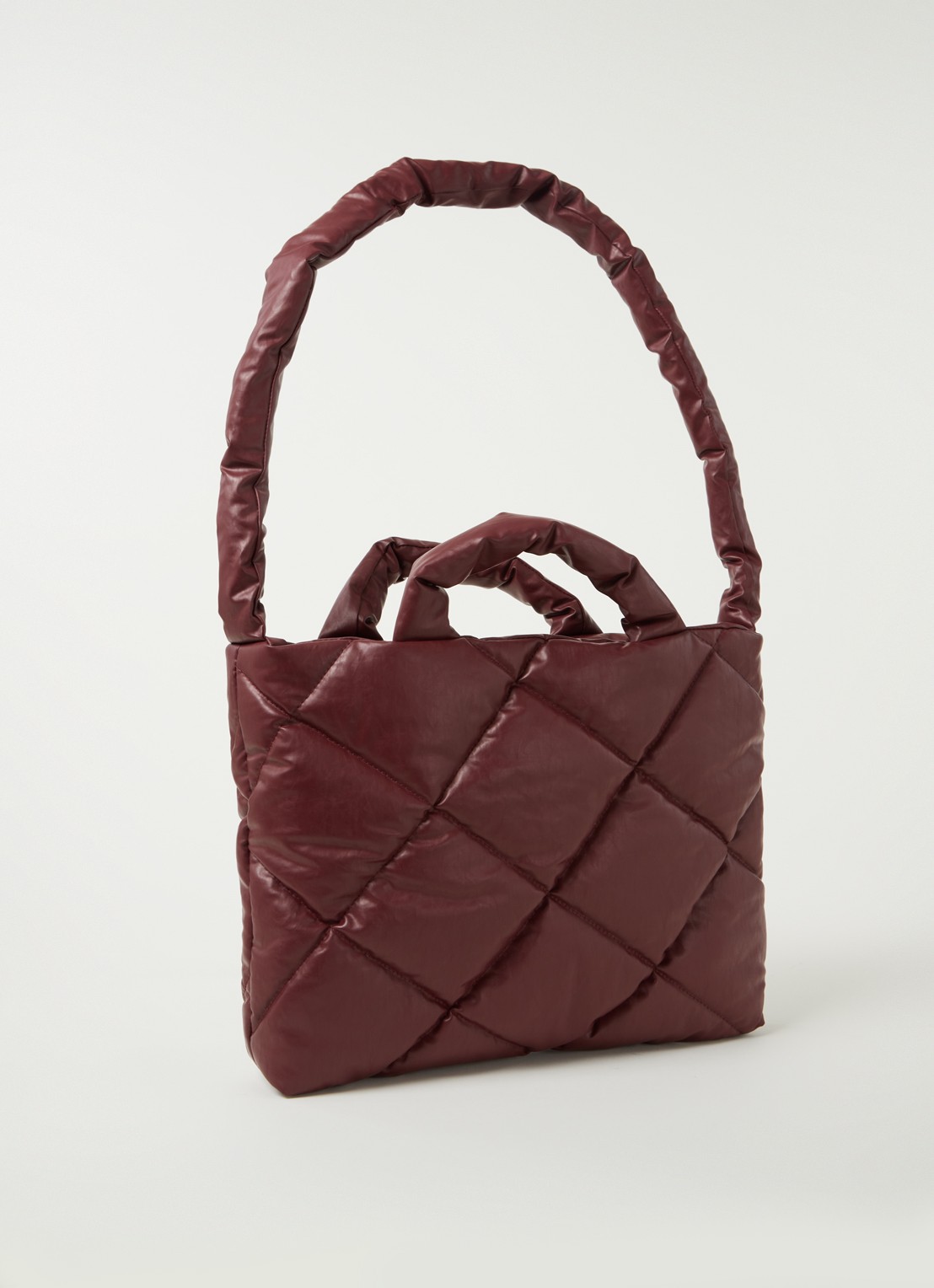 KASSL Editions Oil Small quilted schoudertas - achterkant 6 bordeauxrood