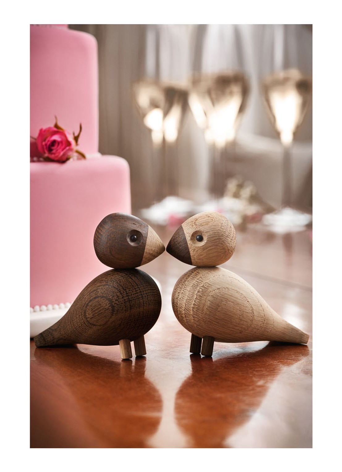 Kay Bojesen Love birds ornament 9 cm set van 2 - detail 5 bruin