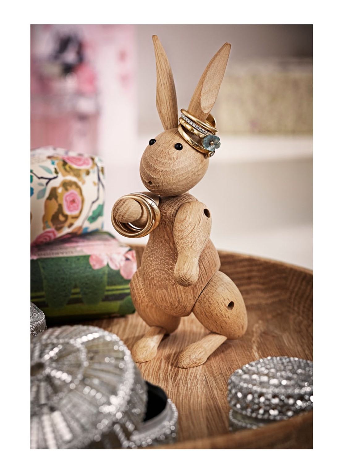 Kay Bojesen Rabbit ornament 16 cm - voorkant 4 lichtbruin