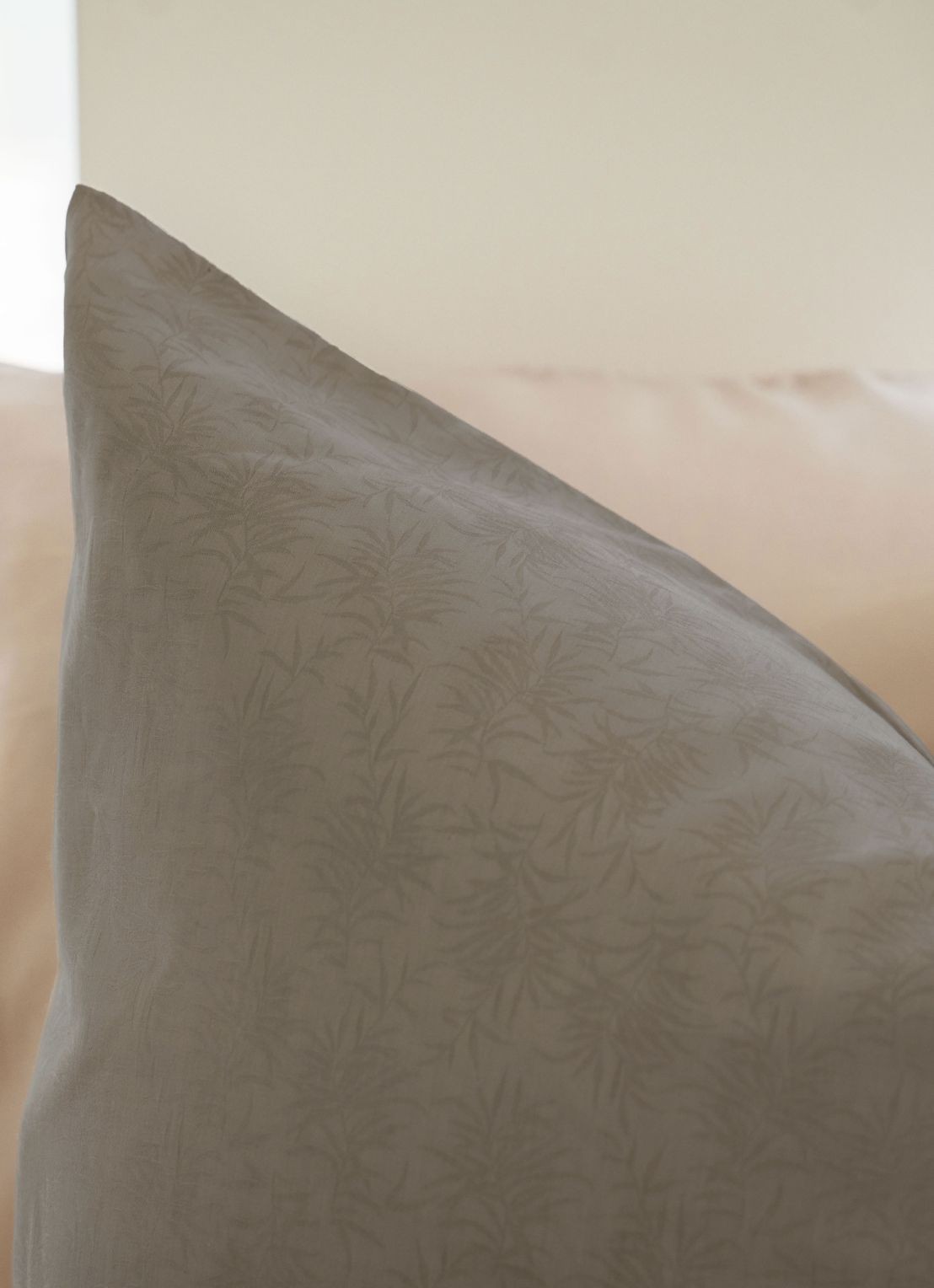Kayori Koko dekbedovertrek Katoen - Taupe - detail taupe