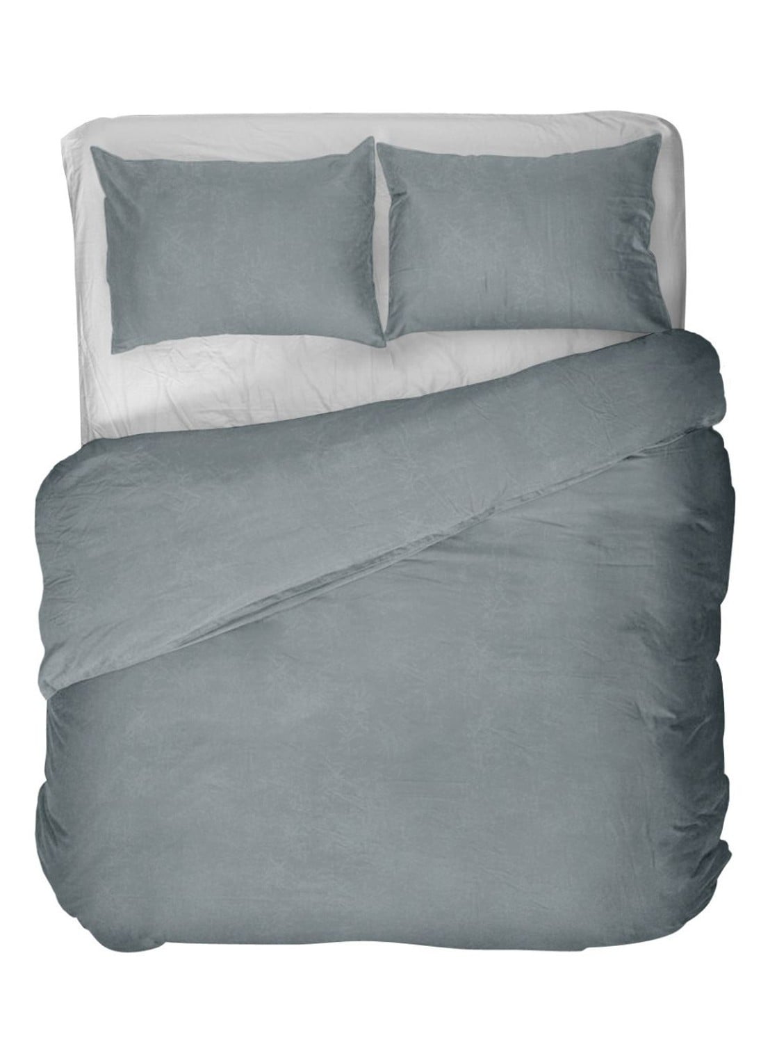Kayori Koko dekbedovertrek Katoen - Taupe - voorkant blauw