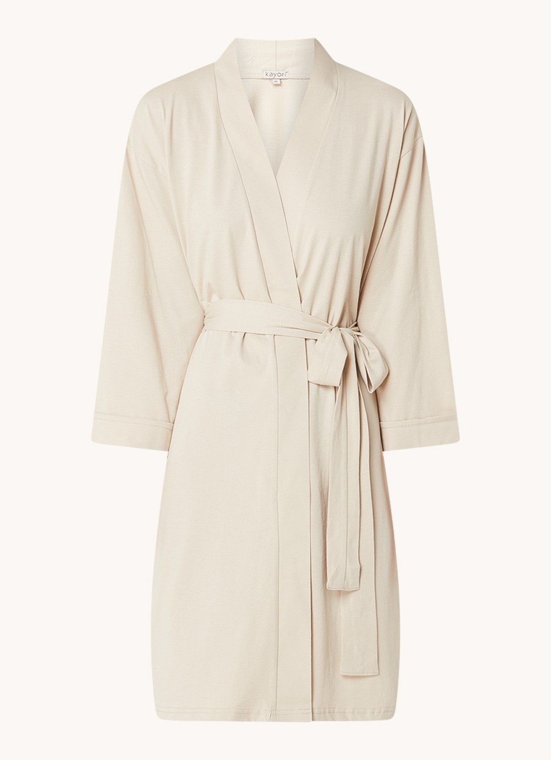 Kayori Saigon kimono met strikceintuur - voorkant 2 zand