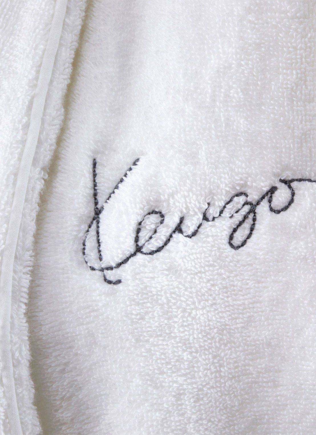 KENZO Astral badjas met logo- en backprint - detail wit