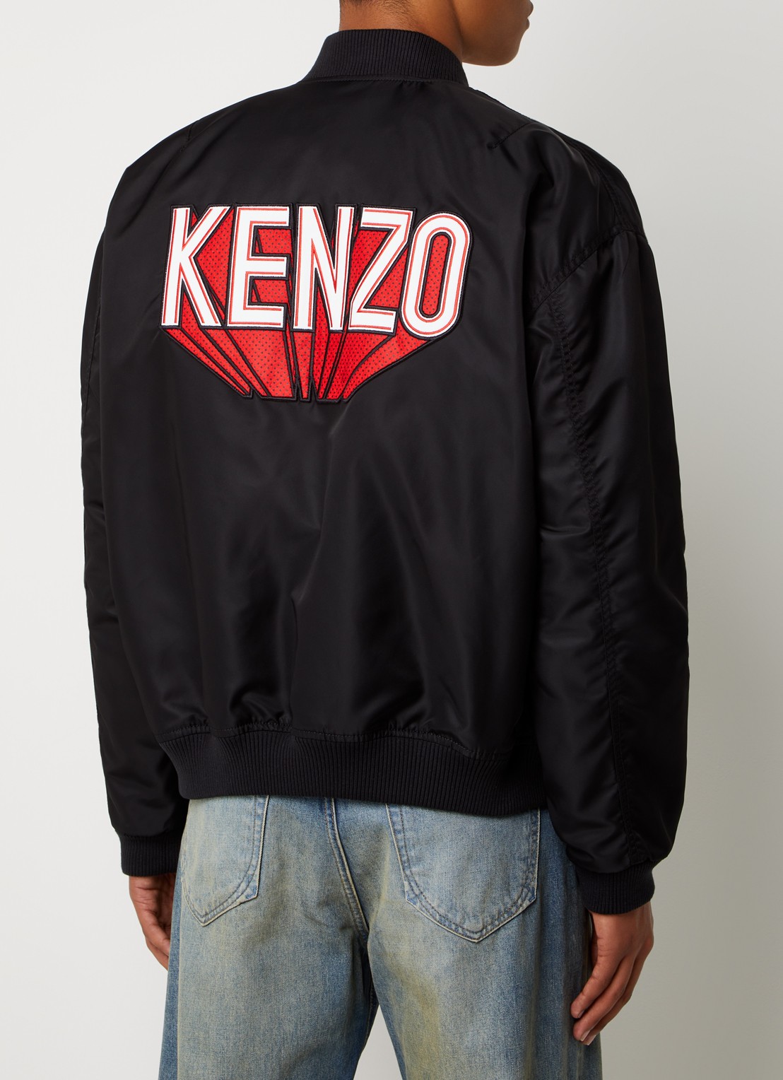 KENZO Bomberjack met logo- en backprint - detail 2 zwart