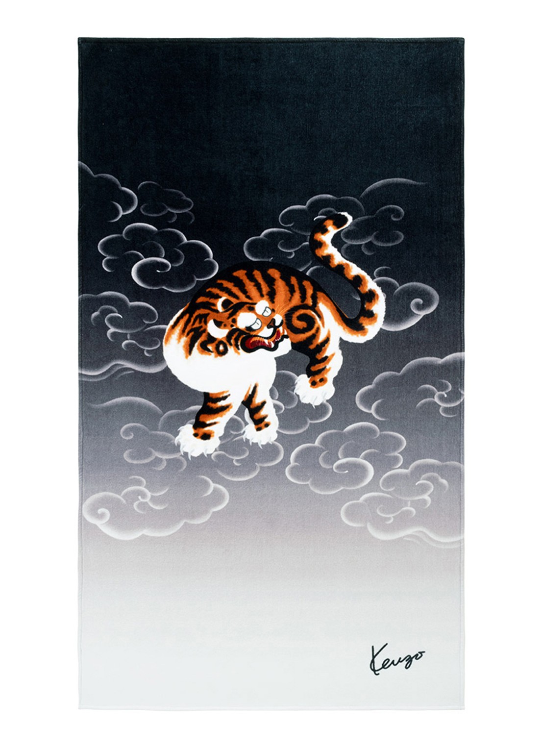 KENZO Cloud strandlaken 100 x 170 cm - voorkant zwart