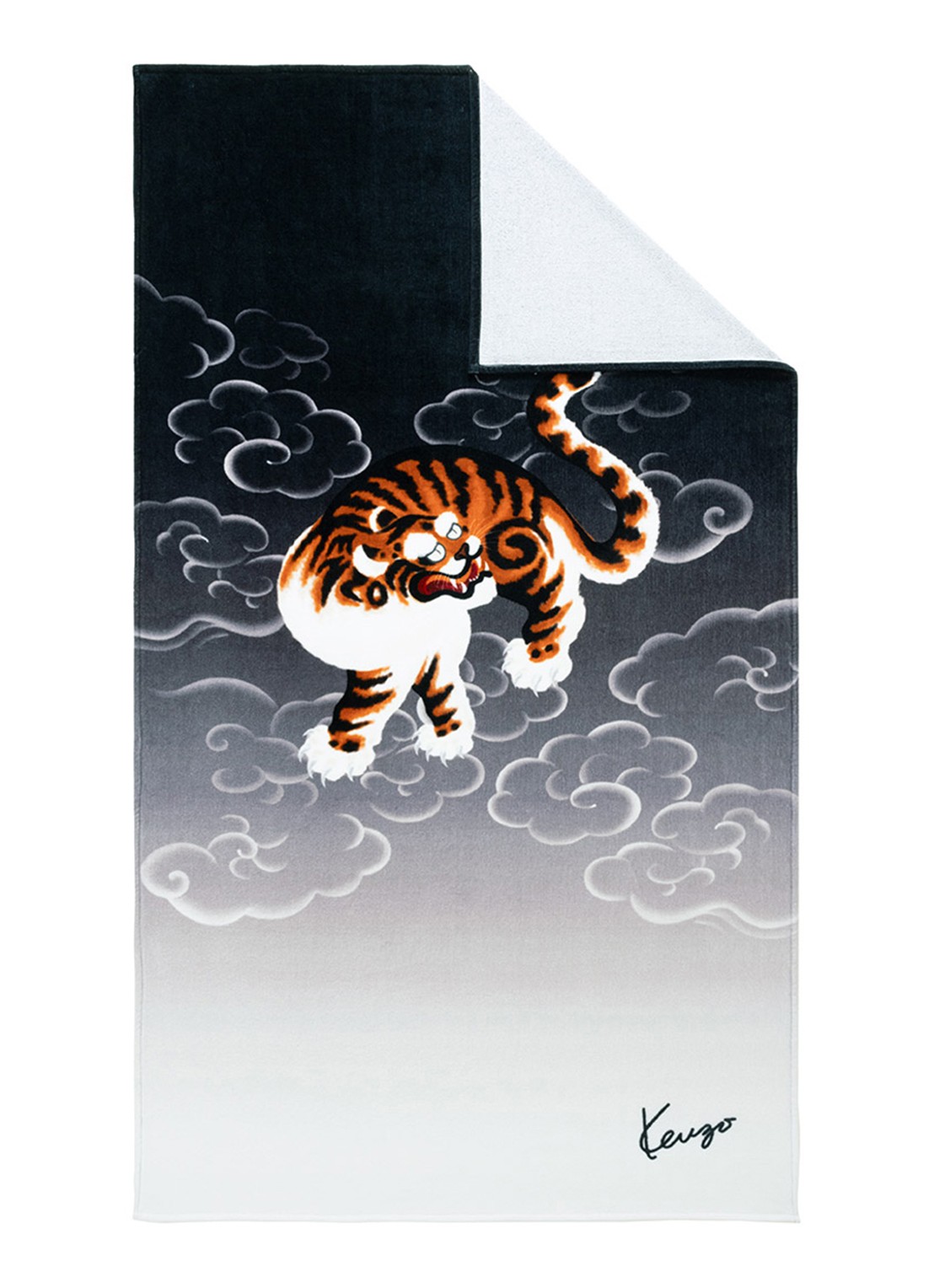 KENZO Cloud strandlaken 100 x 170 cm - voorkant 2 zwart