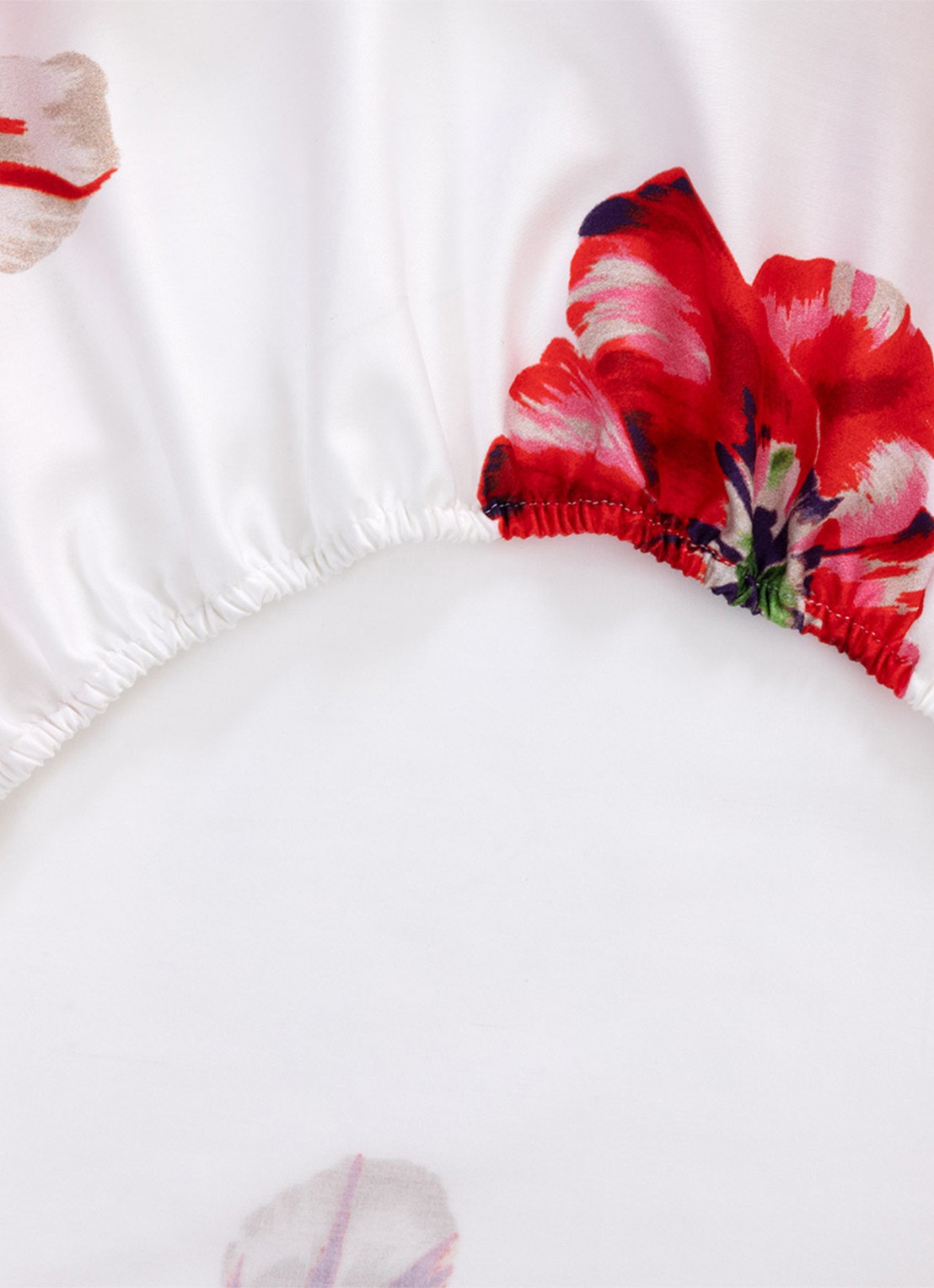 KENZO Fleur hoeslaken van katoen, hoekhoogte 35 cm - voorkant 4 rood