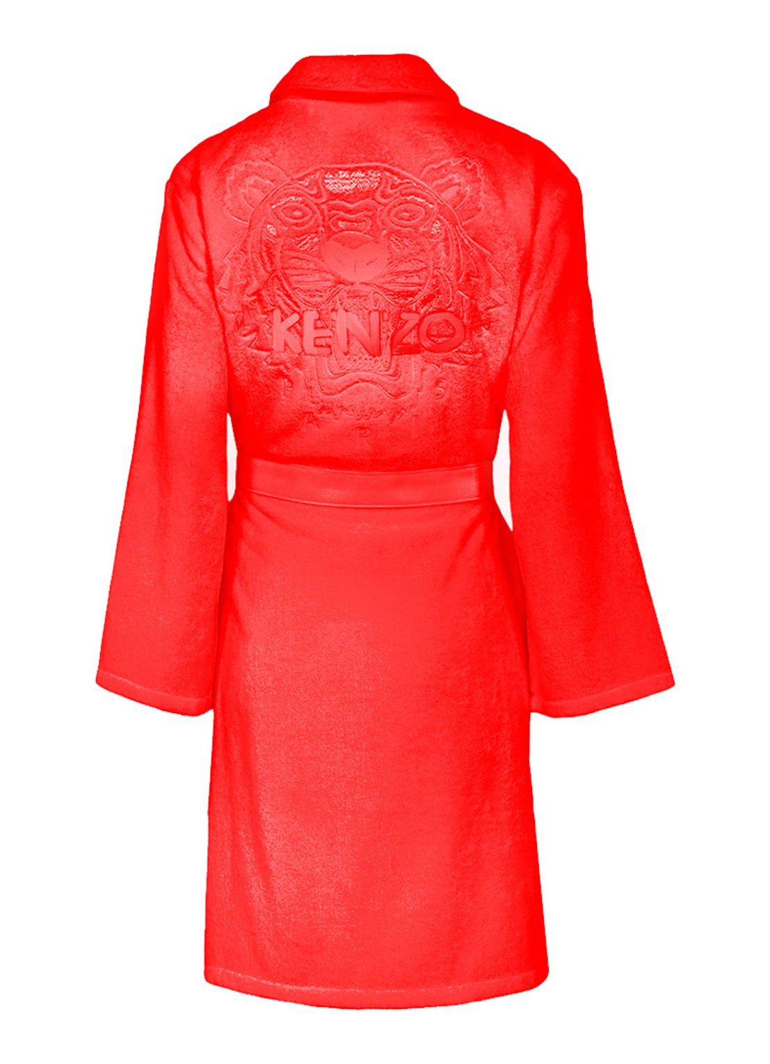 KENZO Iconic badjas van katoen - detail steenrood