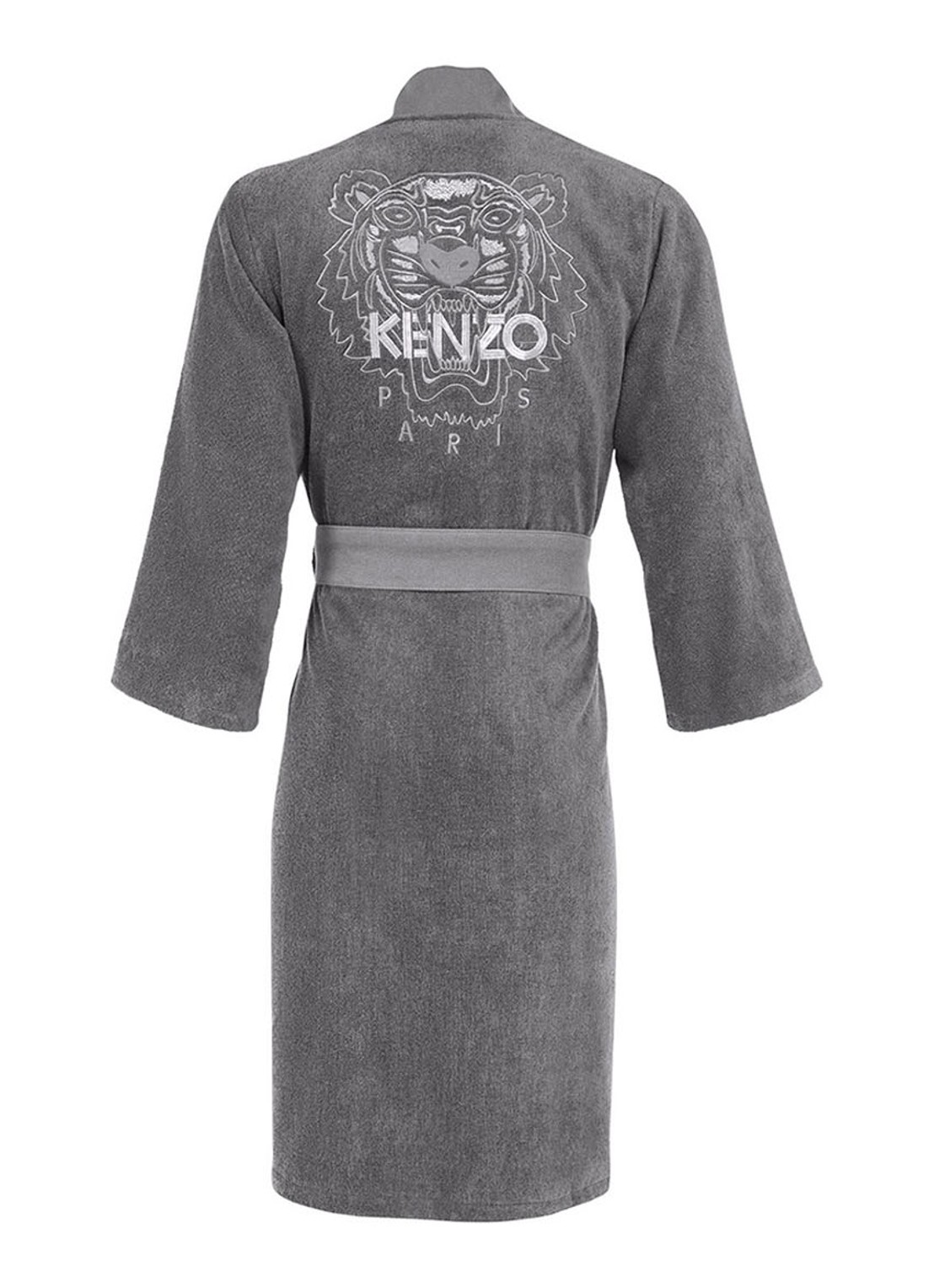 KENZO Iconic badjas van katoen - voorkant 2 grijs