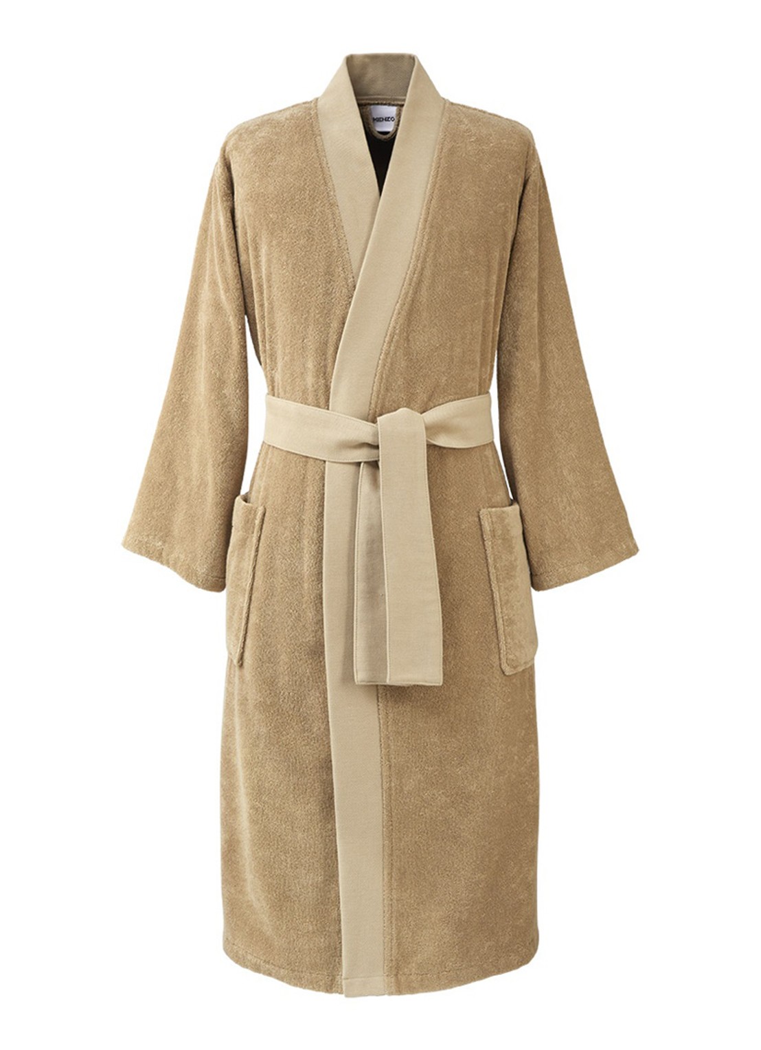 KENZO Iconic badjas van katoen - voorkant beige