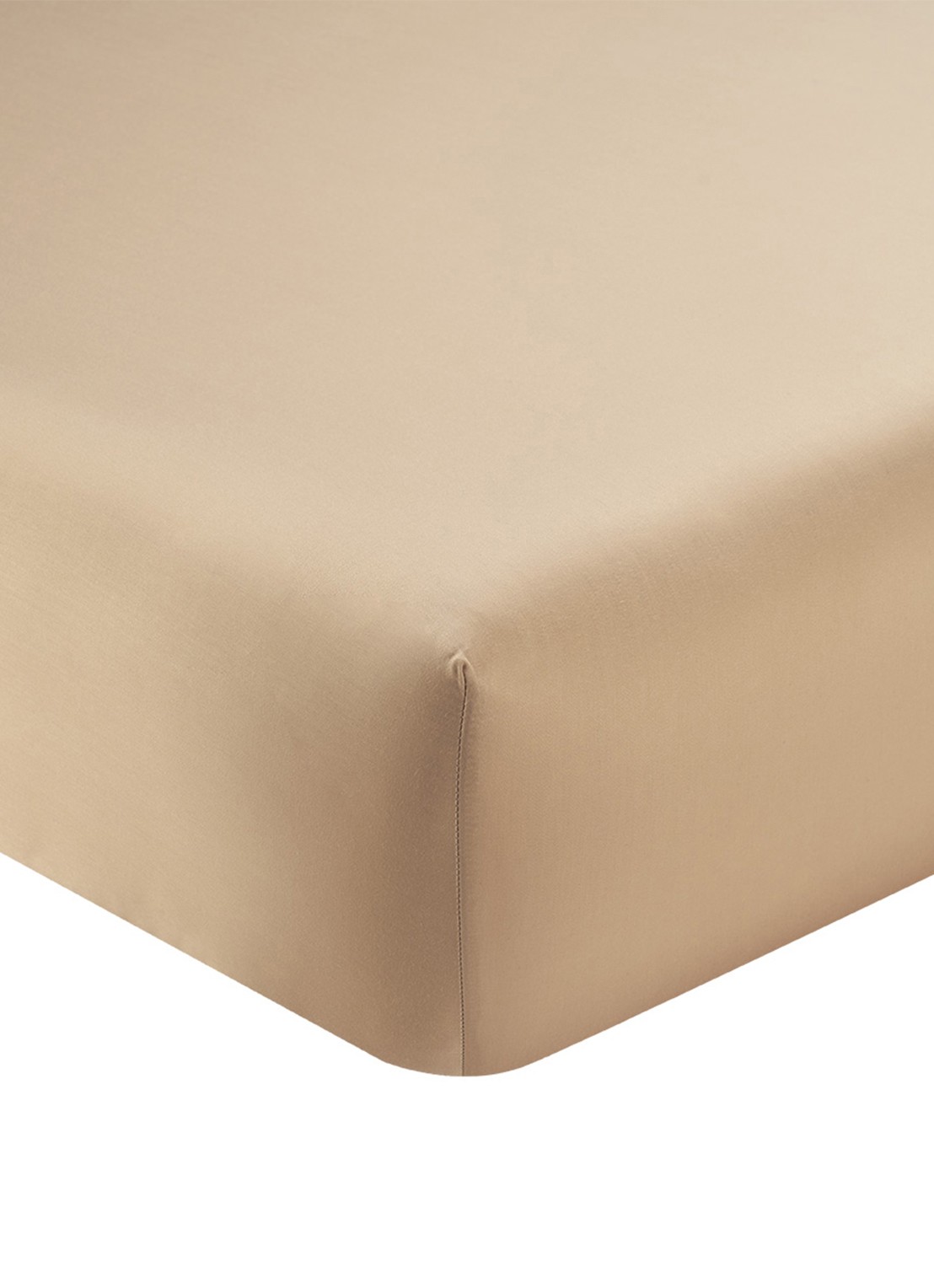 KENZO Iconic hoeslaken van katoensatijn 300TC, hoekhoogte 33,5 cm  - voorkant beige