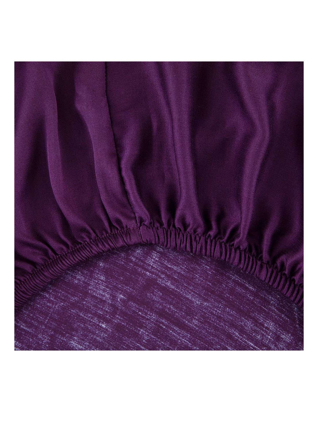 KENZO Iconic hoeslaken van katoensatijn 300TC, hoekhoogte 33,5 cm  - voorkant 2 aubergine