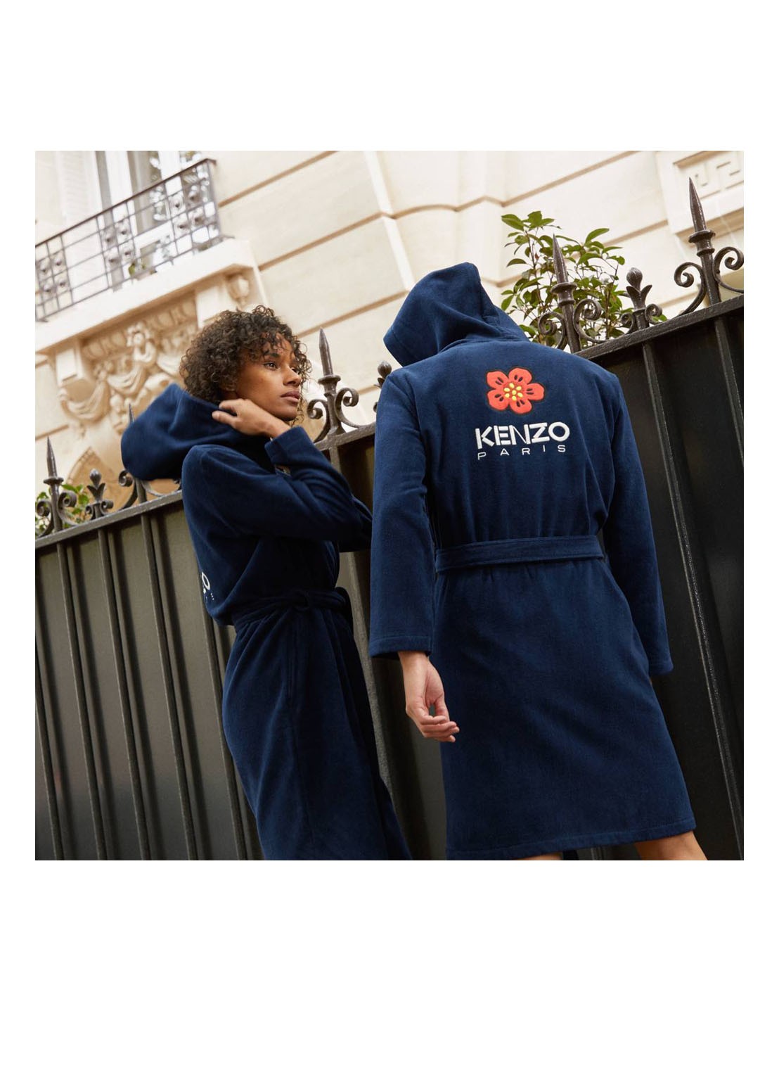 KENZO K Boke badjas van  katoen - unisex - detail 2 zwart