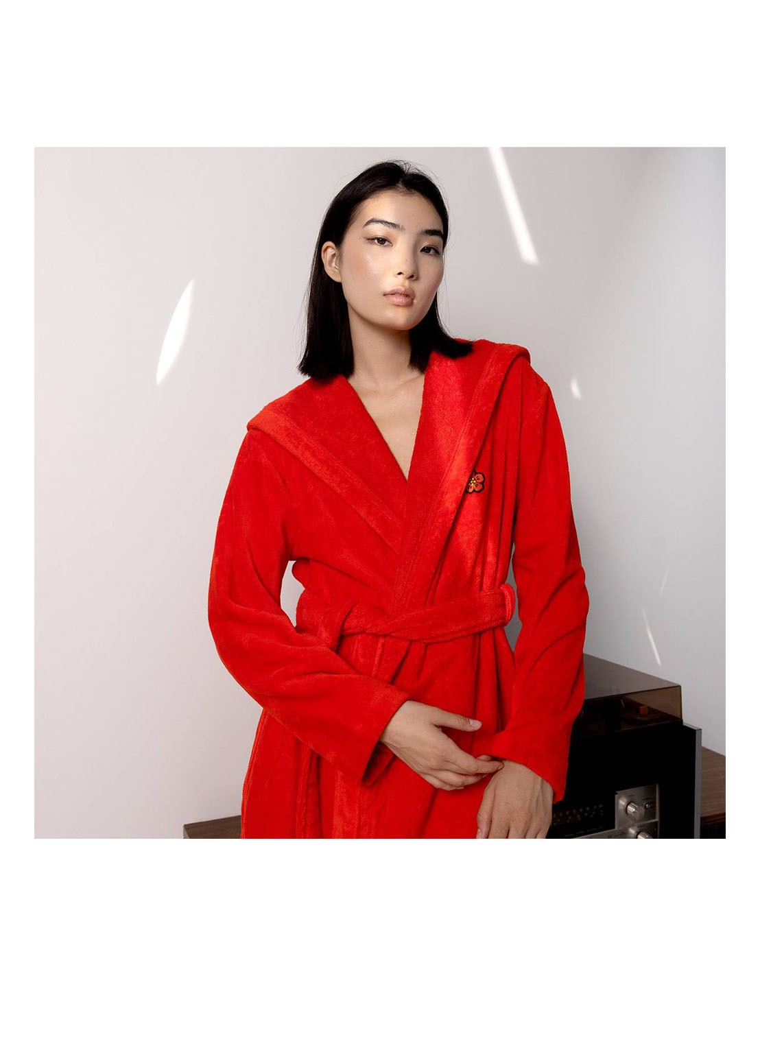KENZO K Boke badjas van  katoen - unisex - detail 3 rood