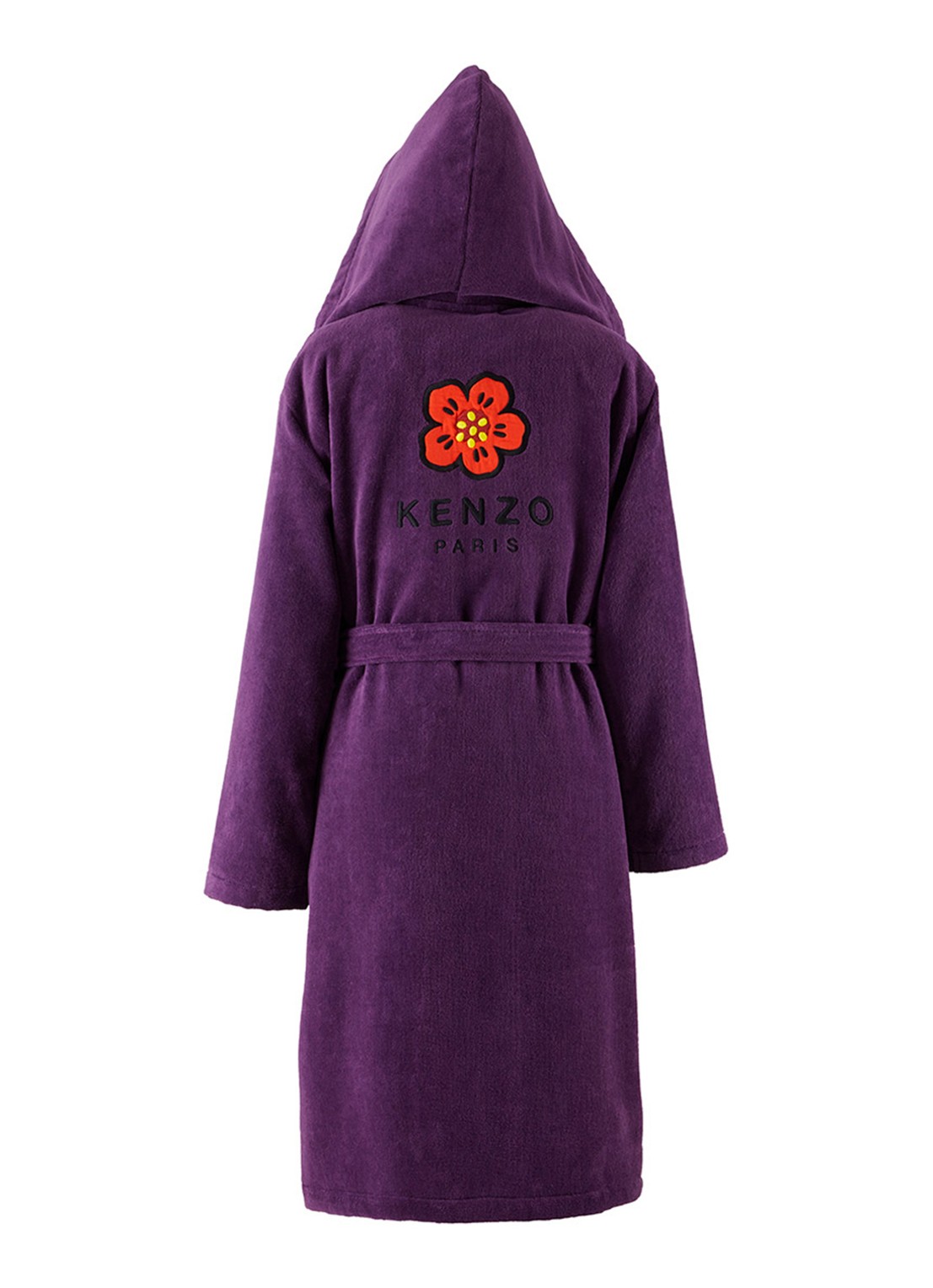 KENZO K Boke badjas van  katoen - unisex - voorkant 2 aubergine