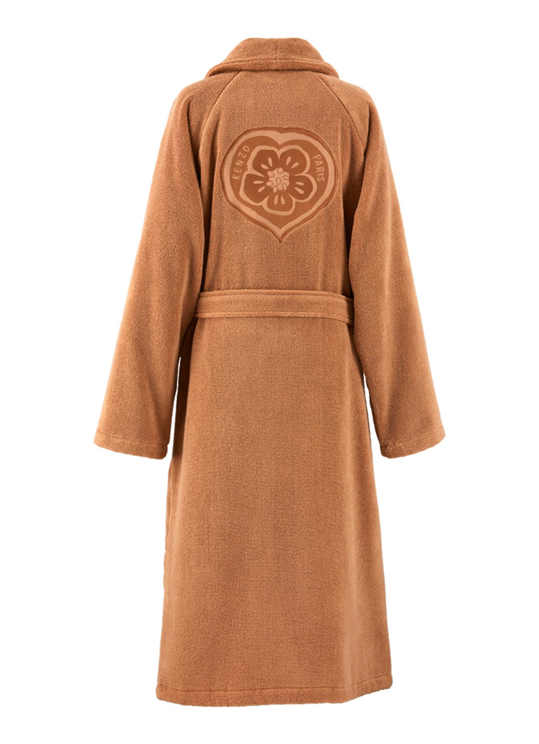 KENZO K Bokeheart badjas met logoborduring - achterkant camel