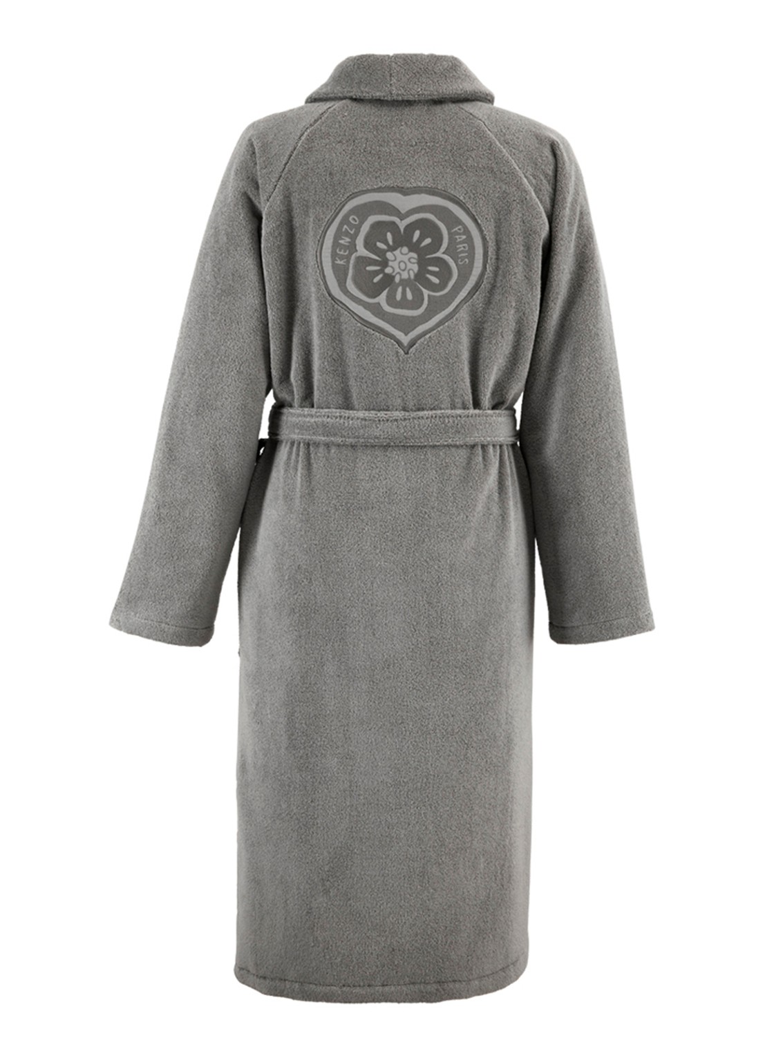 KENZO K Bokeheart badjas met logoborduring - achterkant grijs