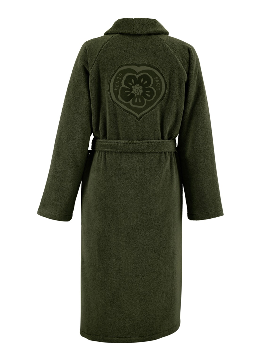 KENZO K Bokeheart badjas met logoborduring - achterkant 2 legergroen
