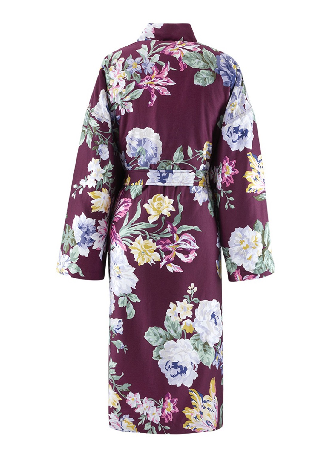 KENZO K Bouquet badjas met bloemenprint - achterkant 2 aubergine