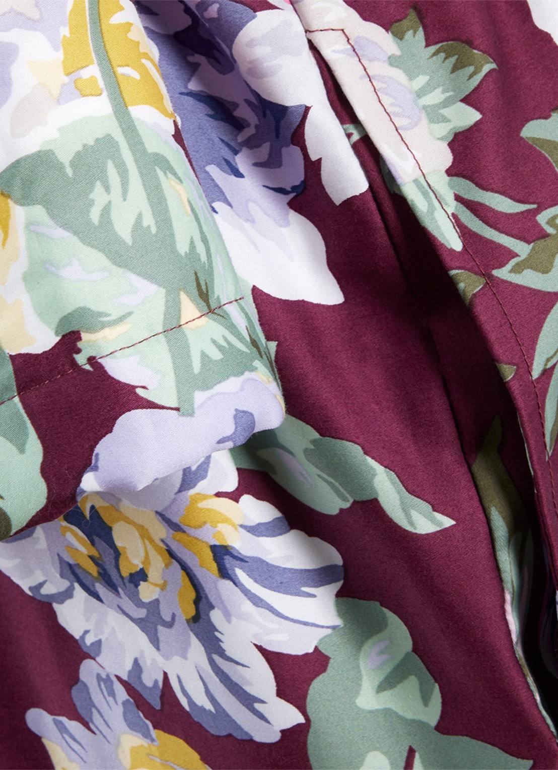 KENZO K Bouquet badjas met bloemenprint - detail 5 aubergine