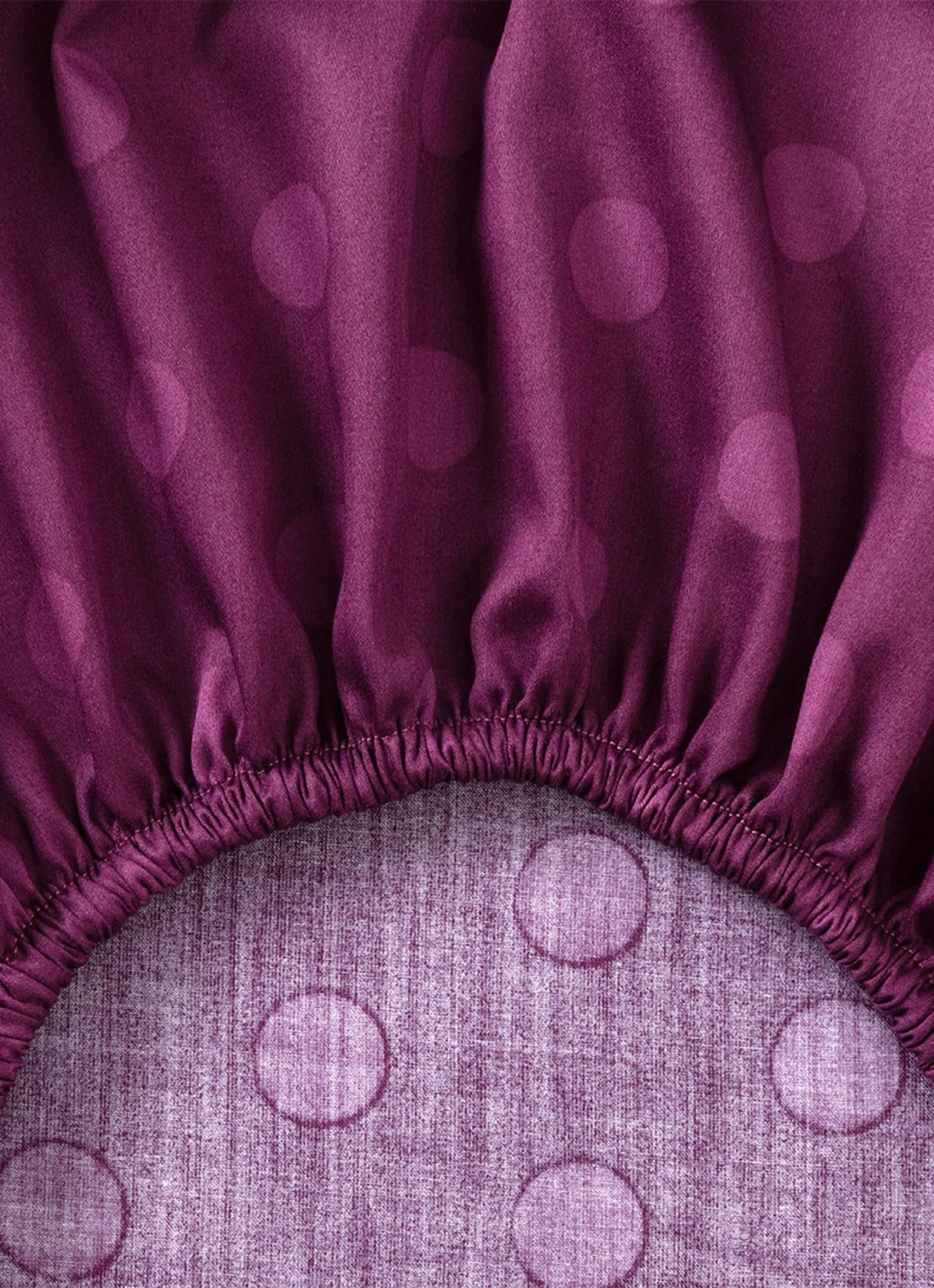 KENZO K Bouquet hoeslaken 120TC, hoekhoogte 30 cm - achterkant aubergine