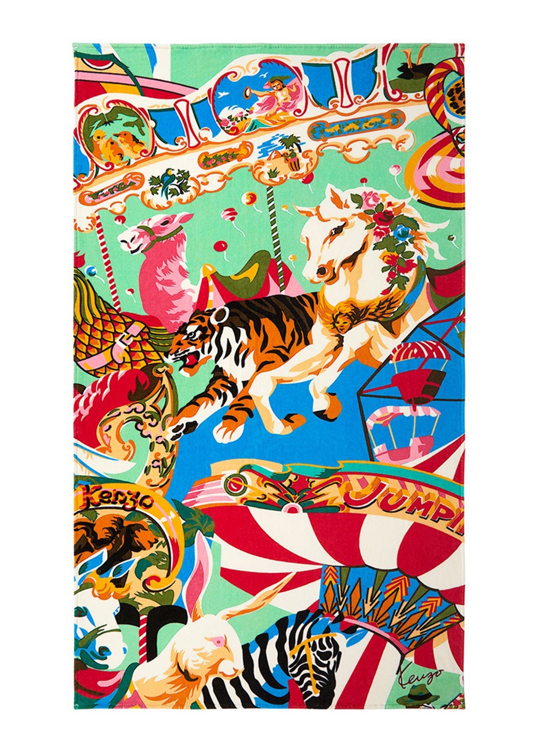 KENZO K Circus strandlaken - 450 gr/m² - 100 x 170 cm - voorkant 3 oranje