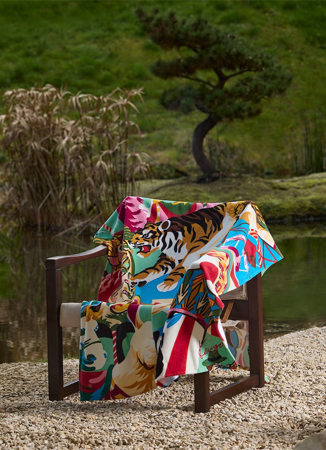 KENZO K Circus strandlaken - 450 gr/m² - 100 x 170 cm - voorkant 4 oranje