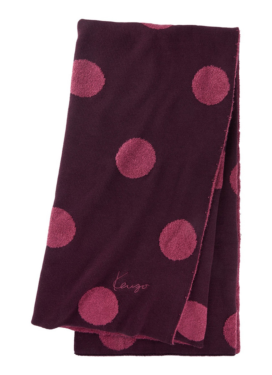 KENZO K Dot plaid 130 x 170 cm - voorkant bordeauxrood