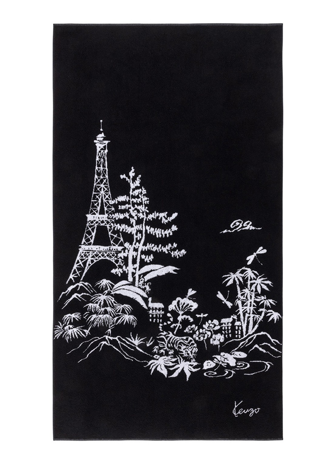 KENZO K Estampe strandlaken - 90 x 160 cm - voorkant 3 zwart