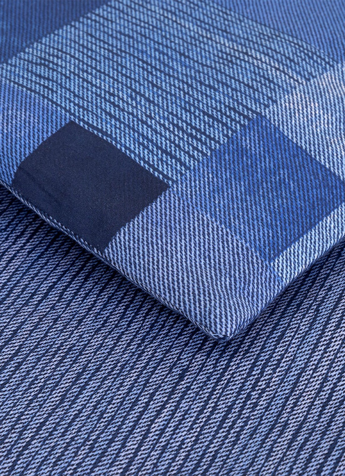 KENZO K Indigo dekbedovertrek van katoensatijn 120TC - exclusief kussenslopen - achterkant blauw