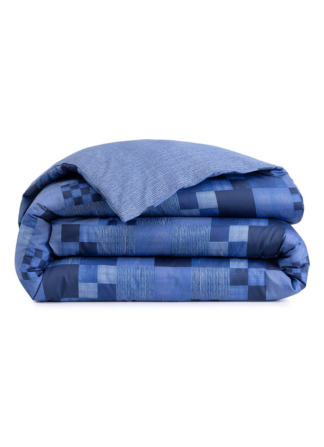 KENZO K Indigo dekbedovertrek van katoensatijn 120TC - exclusief kussenslopen - voorkant 3 blauw