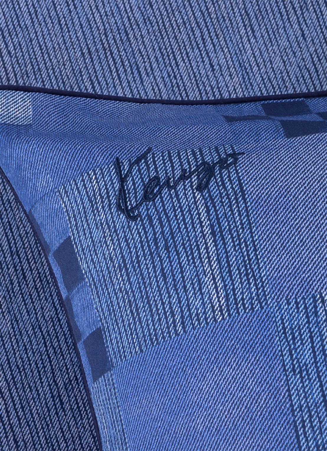 KENZO K Indigo kussensloop 120TC - detail 2 blauw