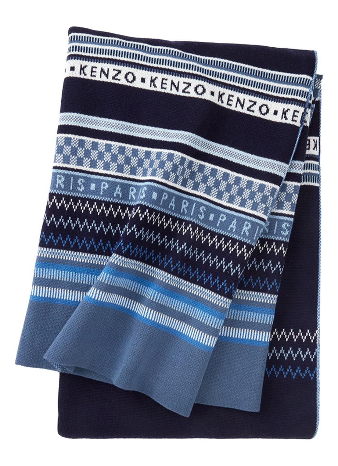 KENZO K Jakado plaid 130 x 170 cm - voorkant 4 donkerblauw