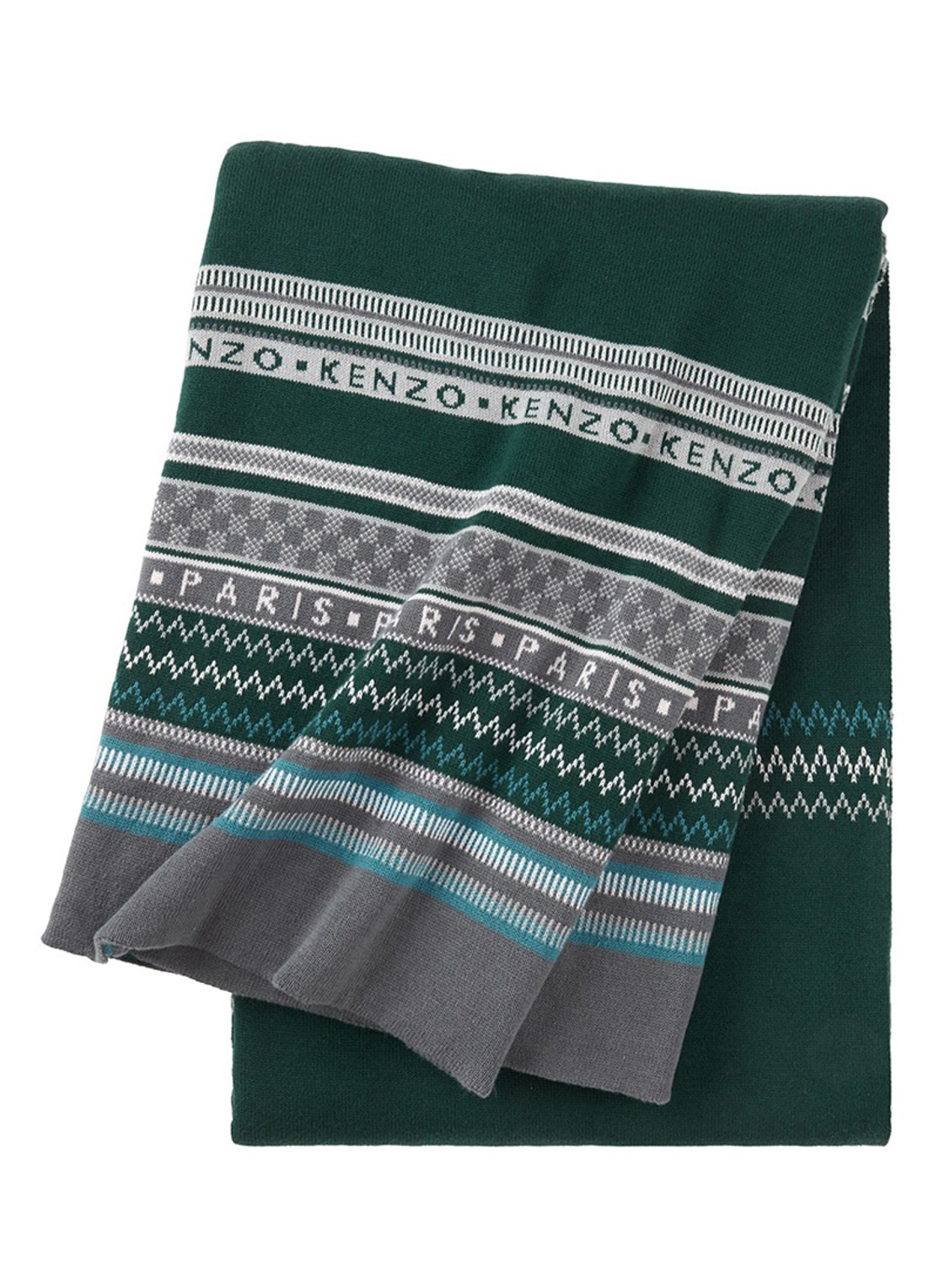 KENZO K Jakado plaid 130 x 170 cm - voorkant donkergroen