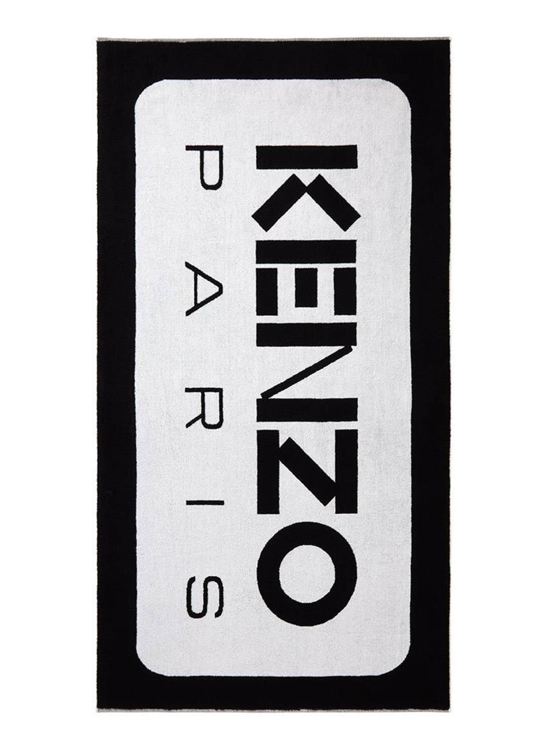 KENZO K Label strandlaken - 500gr/m2 - 90 x 160 cm  - voorkant 4 zwart