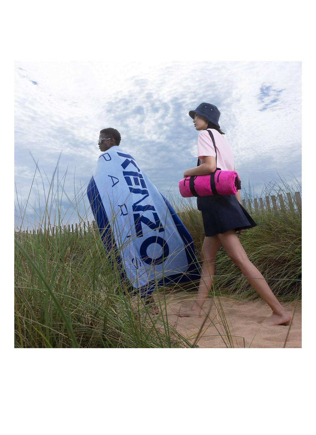 KENZO K Label strandlaken - 500gr/m2 - 90 x 160 cm  - detail 3 kobaltblauw