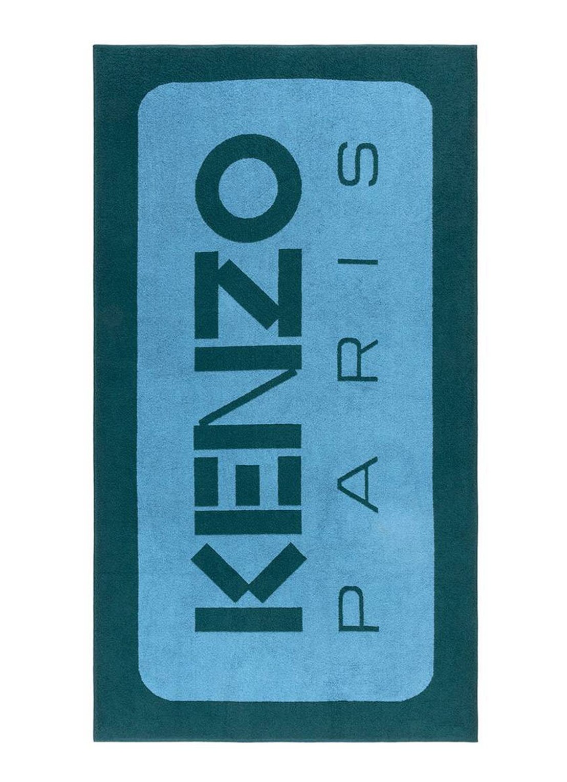 KENZO K Label strandlaken - 500gr/m2 - 90 x 160 cm  - voorkant 2 lichtblauw