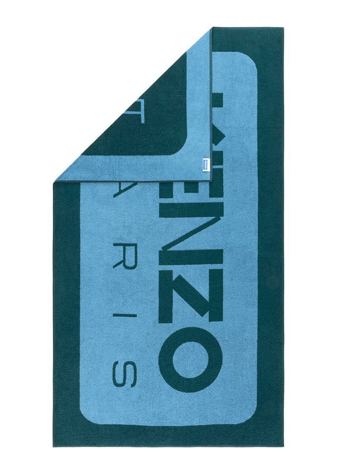KENZO K Label strandlaken - 500gr/m2 - 90 x 160 cm  - voorkant 3 lichtblauw